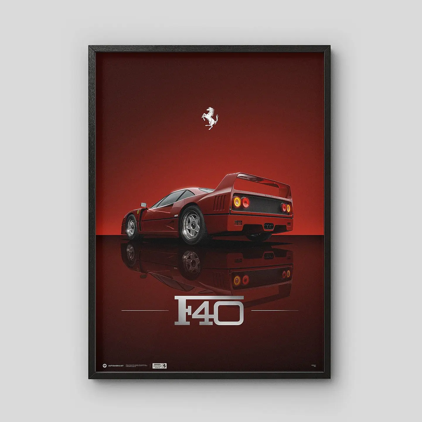 Cuadro Ferrari F40 Rosso Corsa + Marco 2