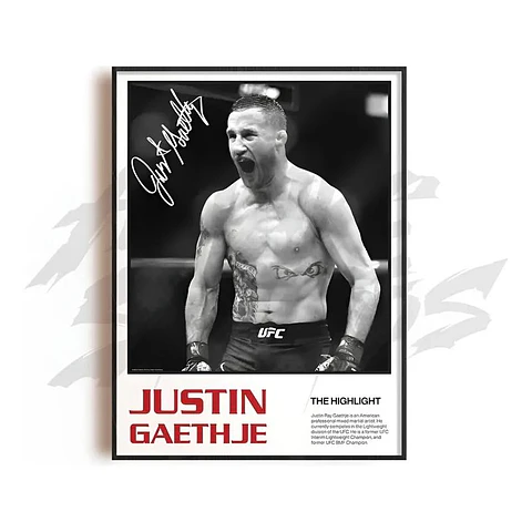 Cuadro de Justin Gaethje UFC V  Peleador MMA + Marco