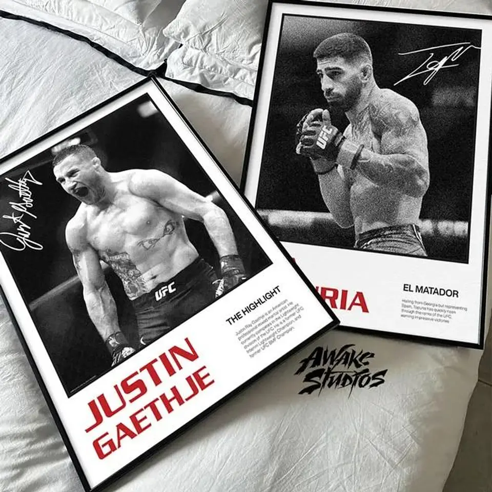 Cuadro de Justin Gaethje UFC V  Peleador MMA + Marco 2