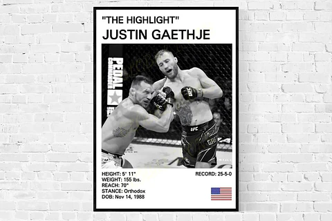 Cuadro de Justin Gaethje UFC VI  Peleador MMA + Marco