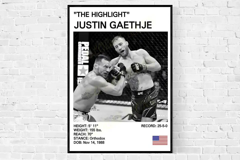 Cuadro de Justin Gaethje UFC VI  Peleador MMA + Marco 1