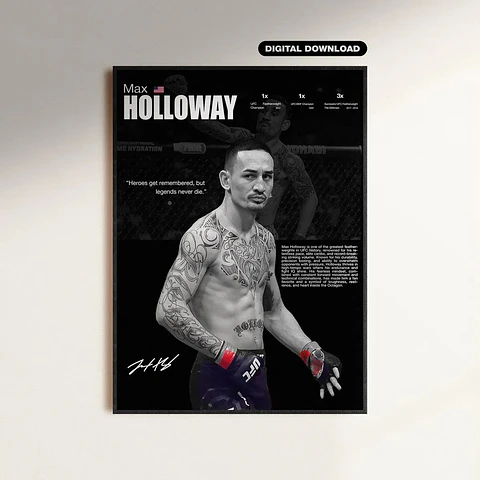 Cuadro Max “Blessed” Holloway Profesional II  UFC MMA + Marco