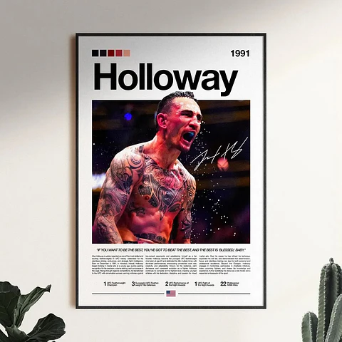 Cuadro Max “Blessed” Holloway Profesional IV  UFC MMA + Marco