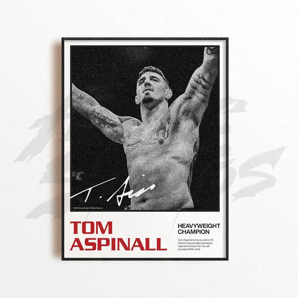 Cuadros De Peleador Tom Aspinall III Ufc Mma + Marco 1