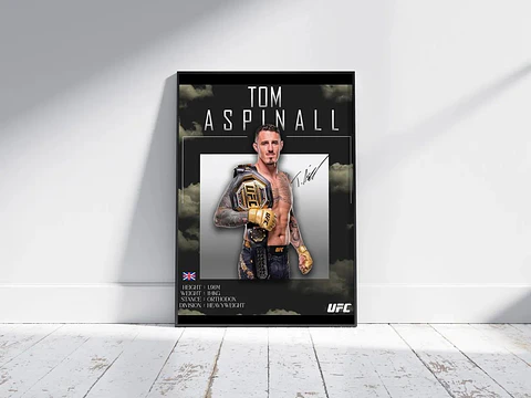 Cuadros De Peleador Tom Aspinall IV Ufc Mma + Marco