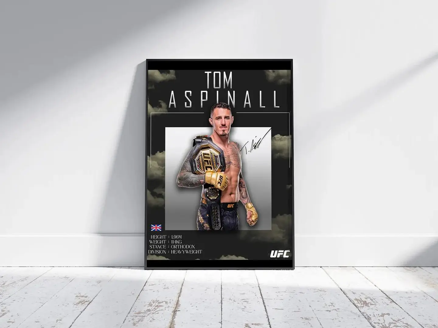 Cuadros De Peleador Tom Aspinall IV Ufc Mma + Marco 1