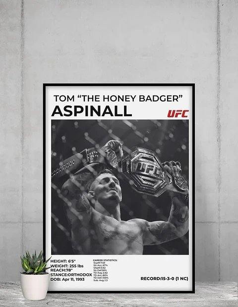 Cuadros De Peleador Tom Aspinall V Ufc Mma + Marco