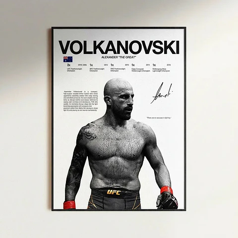 Cuadro Alexander Volkanovski  UFC MMA IV Con Marco