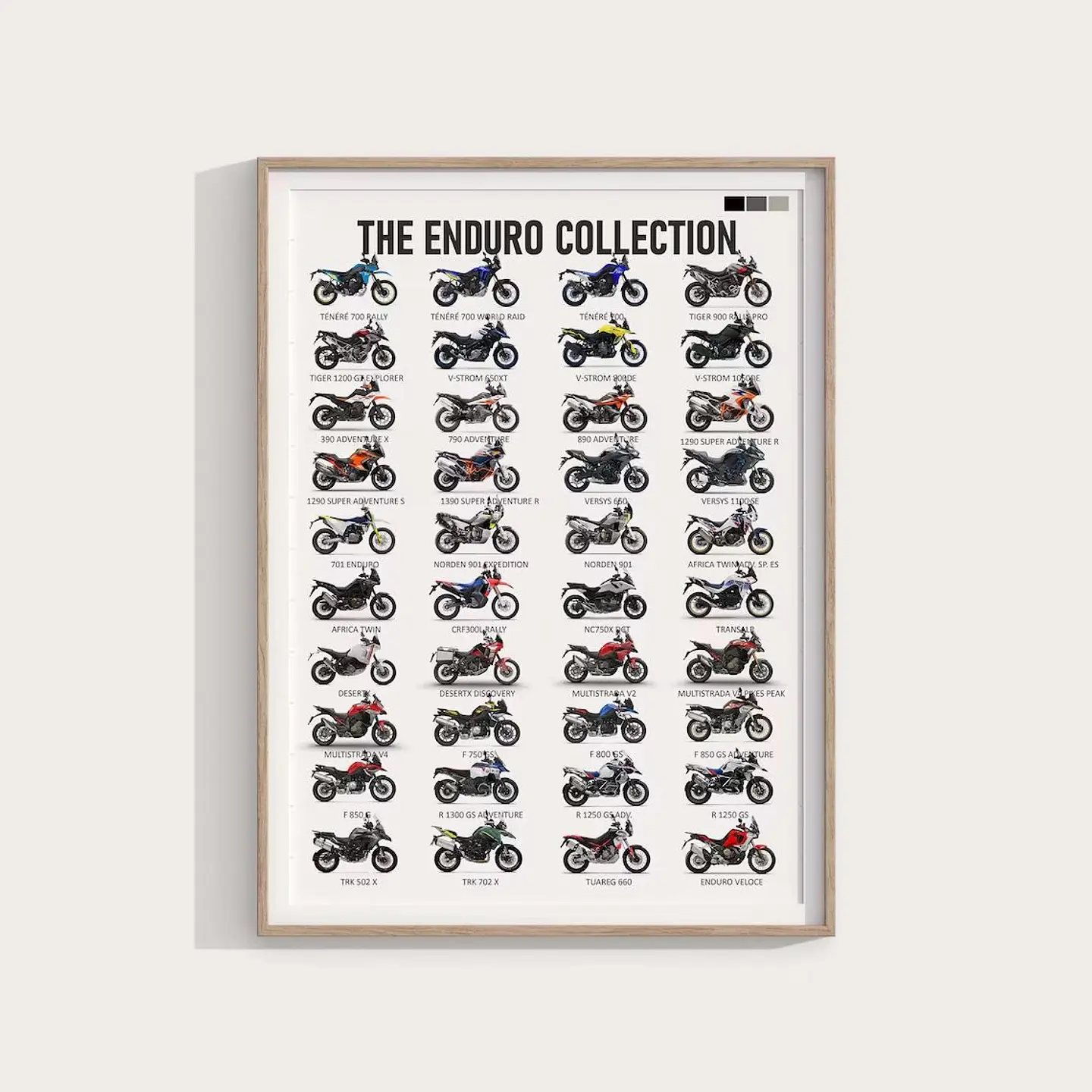 Cuadro Colección Todas Las Motos Enduro 2026 + Marco 1
