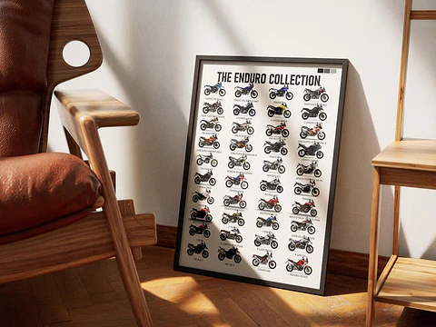 Cuadro Colección Todas Las Motos Enduro 2026 + Marco
