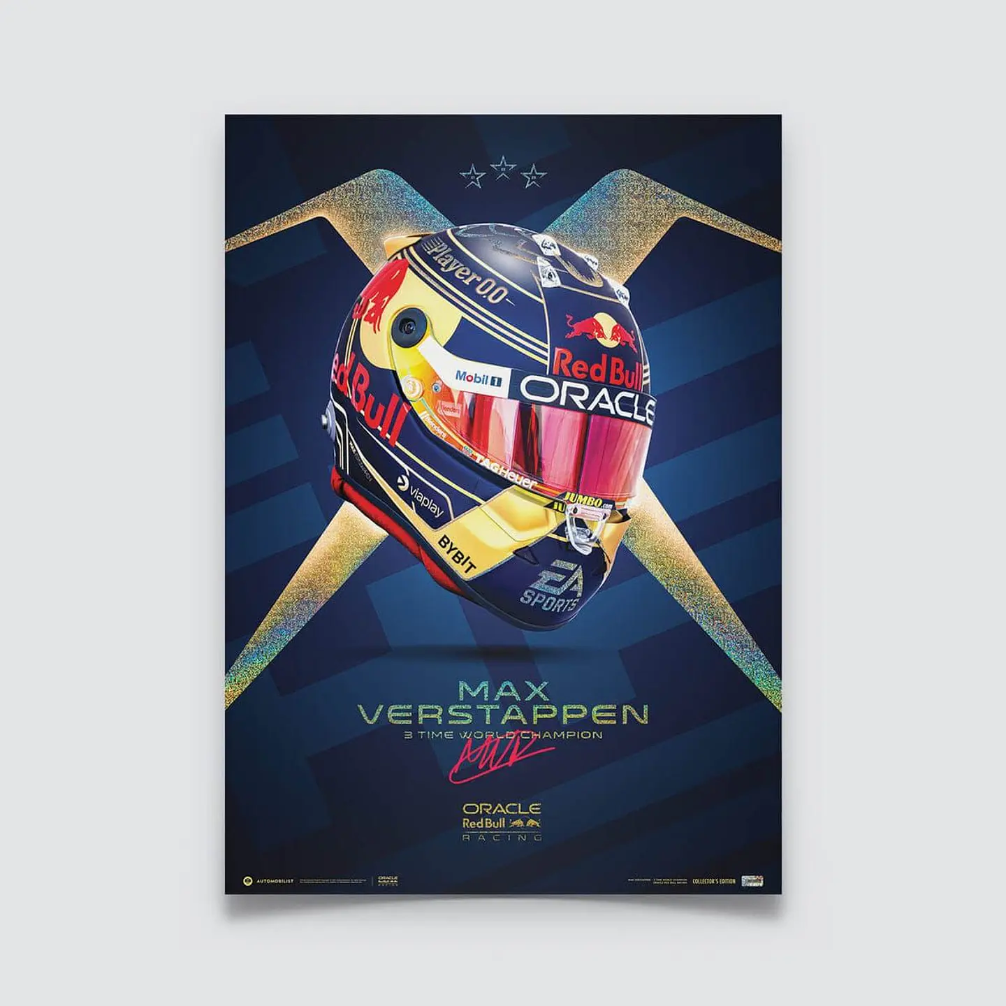 Cuadro Casco Max Verstappen Campeón F1 + Marco 1