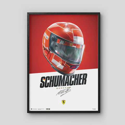 Cuadro Casco Ferrari F1 2000 - Michael Schumacher + Marco
