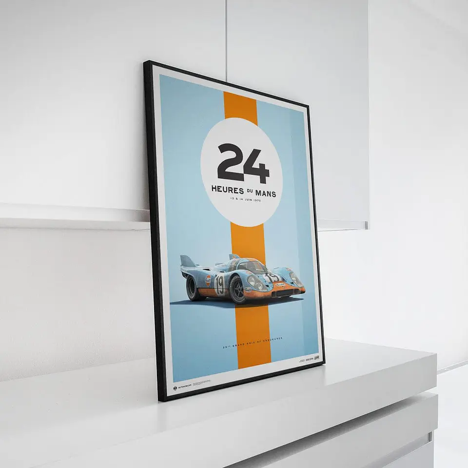 Cuadro Auto Porsche 917 - Gulf - 24h Horas Le Mans + Marco 2