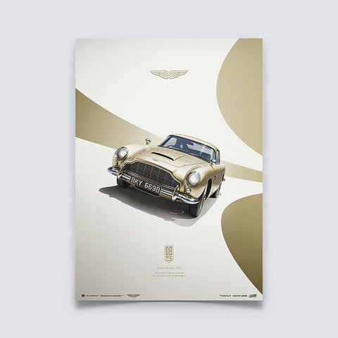 Cuadro Auto Aston Martin Db5 1964 Dorado - Auto Clásico