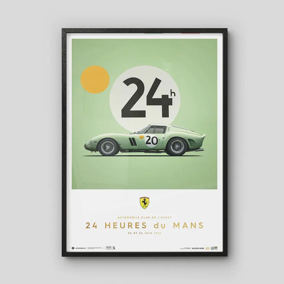 Cuadro Auto Ferrari 250 Gto 1962 24h Le Mans - Auto Clásico 4