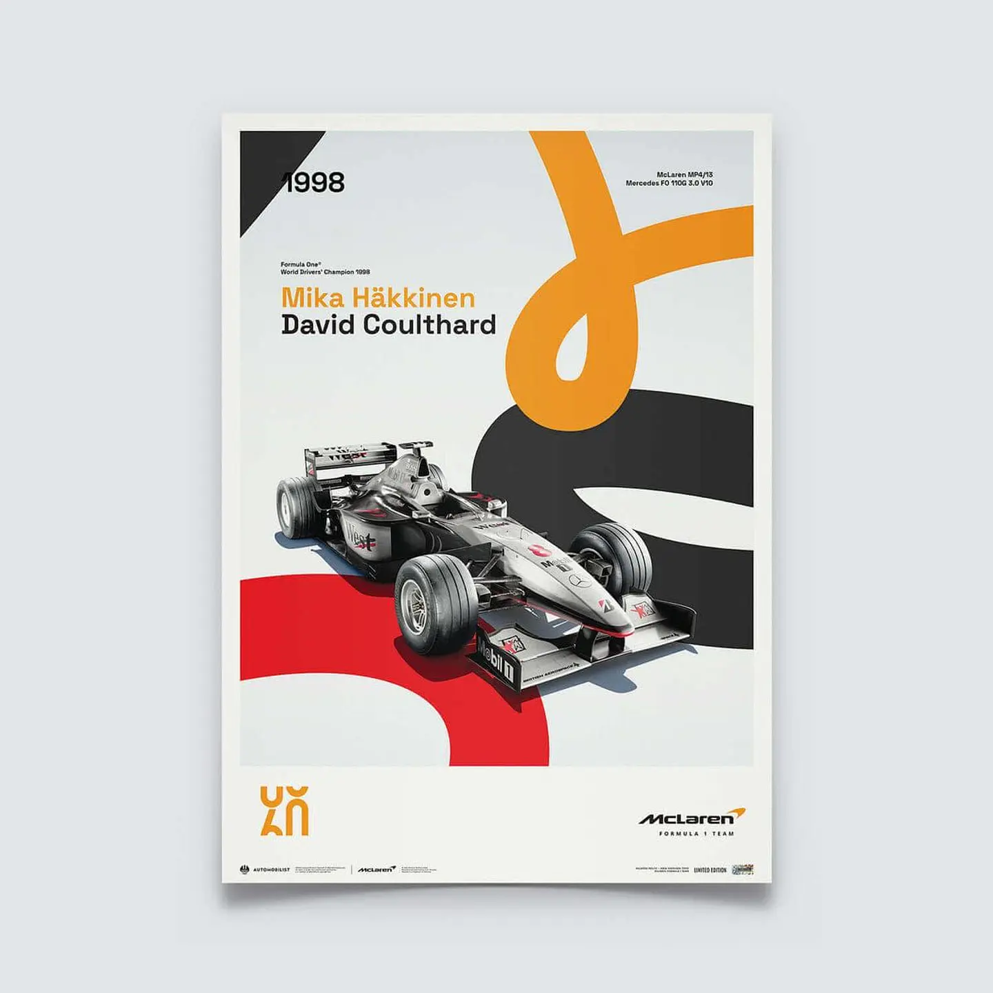 Cuadro Formula 1 Mika Häkkinen Y David Coulthard F1 + Marco 3