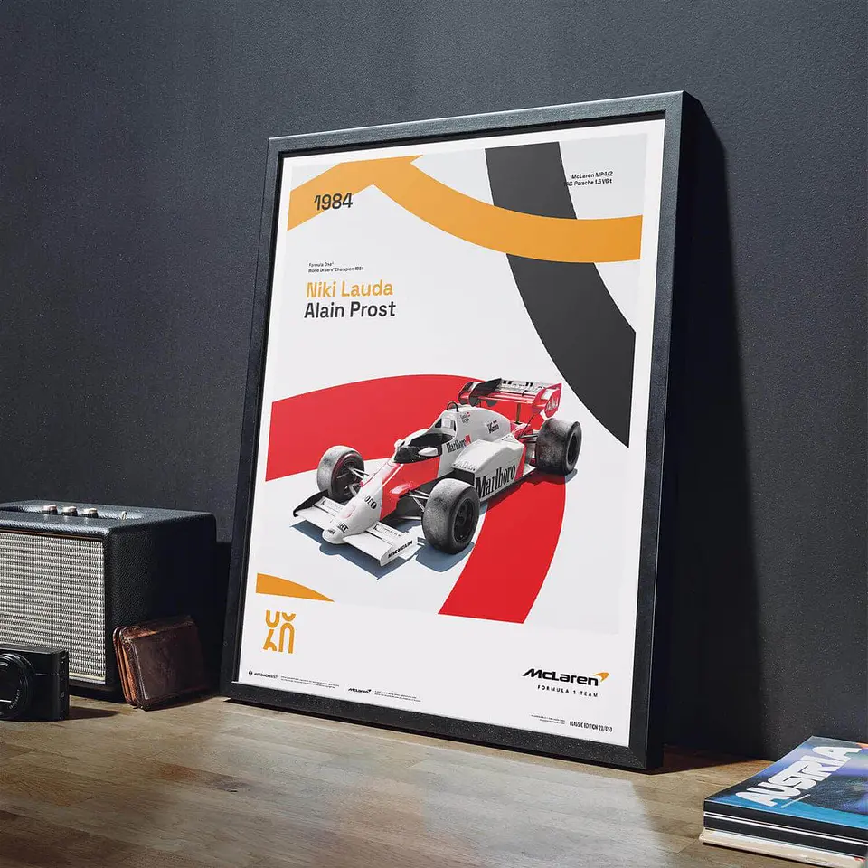 Cuadro Auto Mclaren Racing Mp4/2 - 1984 F1 Lauda Y Prost F1 2