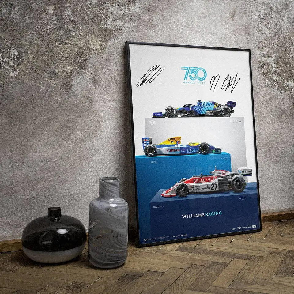 Cuadro Williams Racing - 750 Grandes Premios F1 + Marco 2