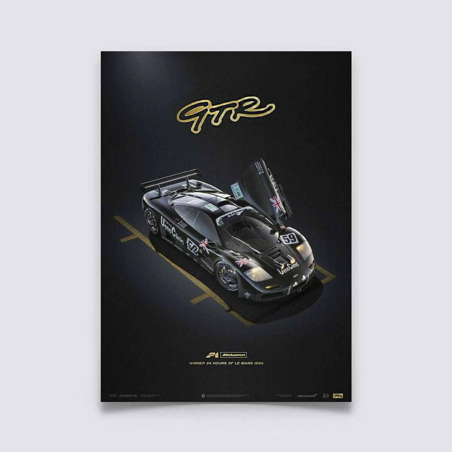 Cuadro Auto Mclaren F1 Gtr Negro - 24 Horas De Le Mans 1