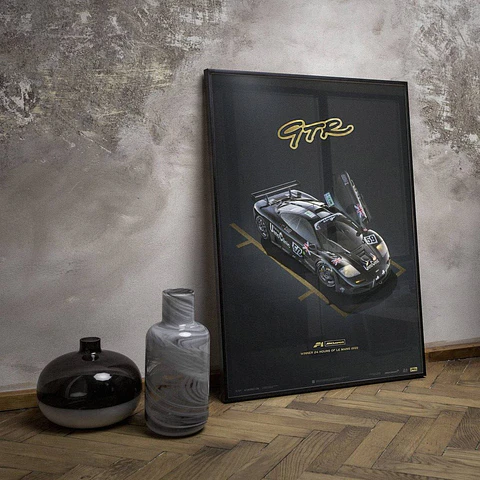 Cuadro Auto Mclaren F1 Gtr Negro - 24 Horas De Le Mans