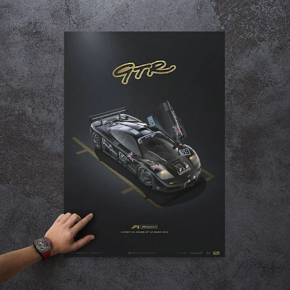 Cuadro Auto Mclaren F1 Gtr Negro - 24 Horas De Le Mans 3