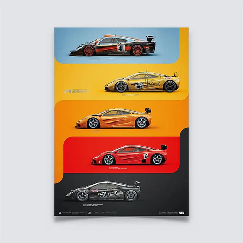 Cuadro Auto Mclaren F1 Gtr Colección + Marco Negro