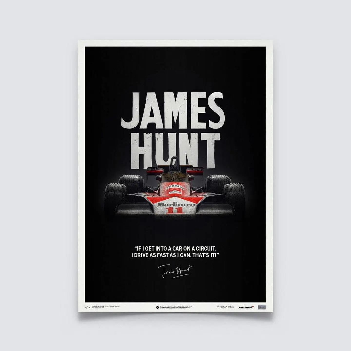 Cuadro Auto Mclaren M23 - 1976 James Hunt Fórmula 1 Firma F1 1
