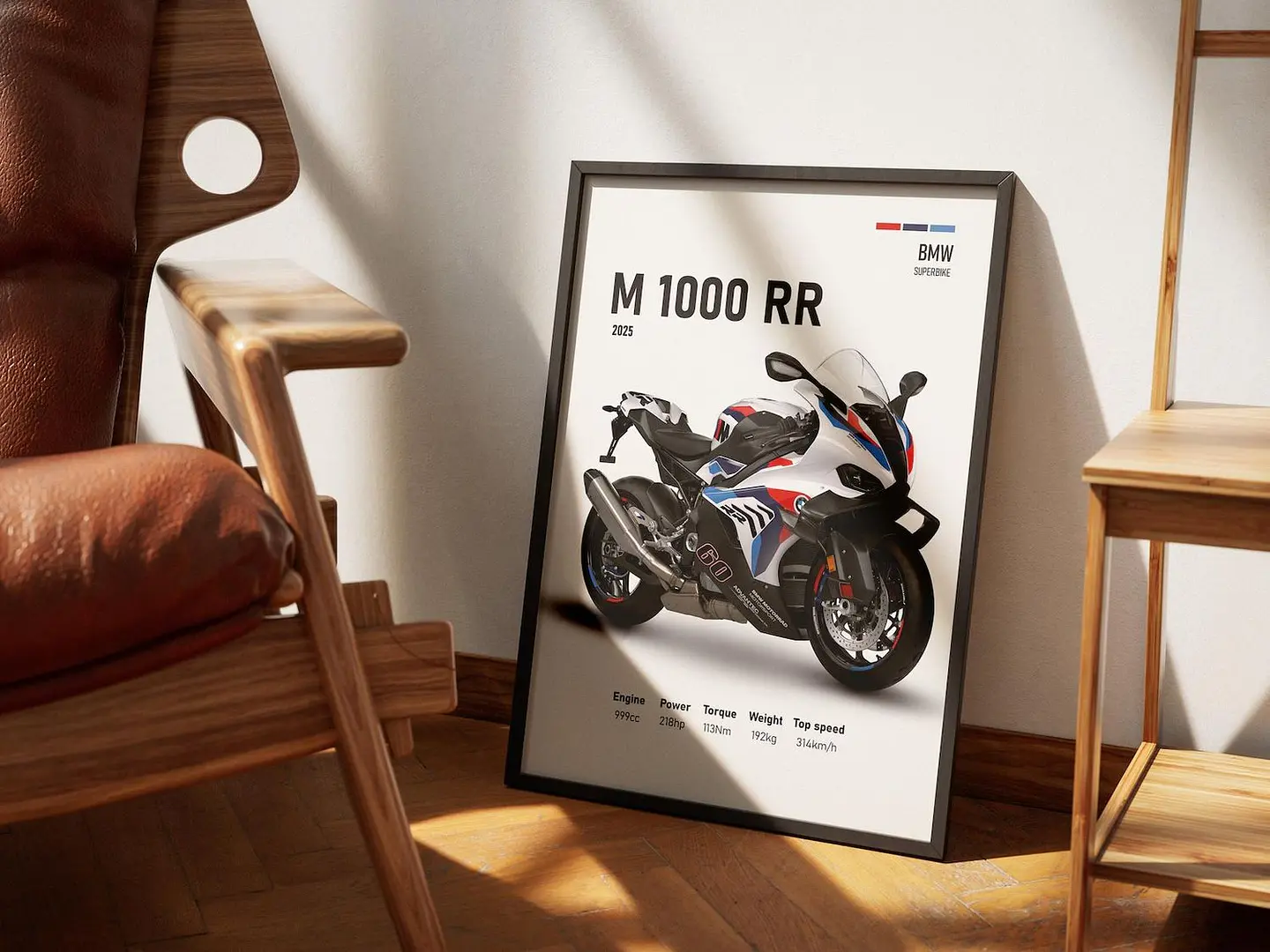 Cuadro Bmw M 1000 Rr 2025 Deportivo + Marco Negro 1