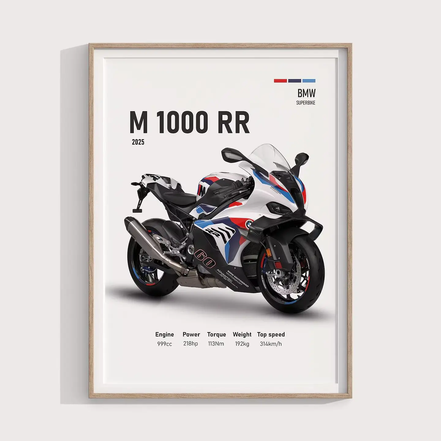 Cuadro Bmw M 1000 Rr 2025 Deportivo + Marco Negro 2