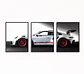 Set De 3 Cuadros Porsche 911 Gt3 Blanco Rs + Marco - Miniatura 2