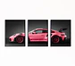 Set De 3 Cuadros Porsche 911 Gt3 Rs Rosa + Marco - Miniatura 2