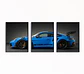 Set De 3 Cuadros Porsche 911 Gt3 Rs Azul + Marco - Miniatura 1