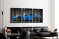 Set De 3 Cuadros Porsche 911 Gt3 Rs Azul + Marco - Miniatura 2