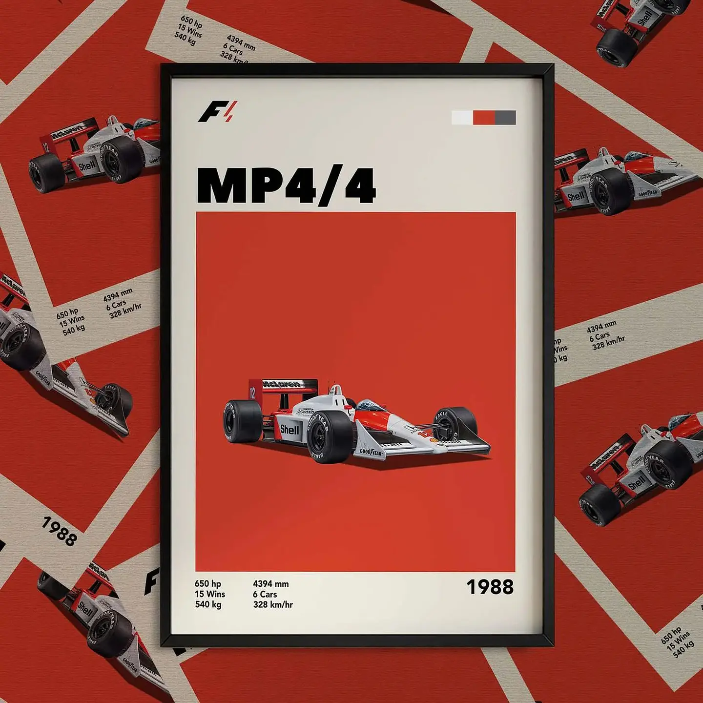 Cuadro Mclaren Mp44 F1  Senna Automovilismo + Marco 1