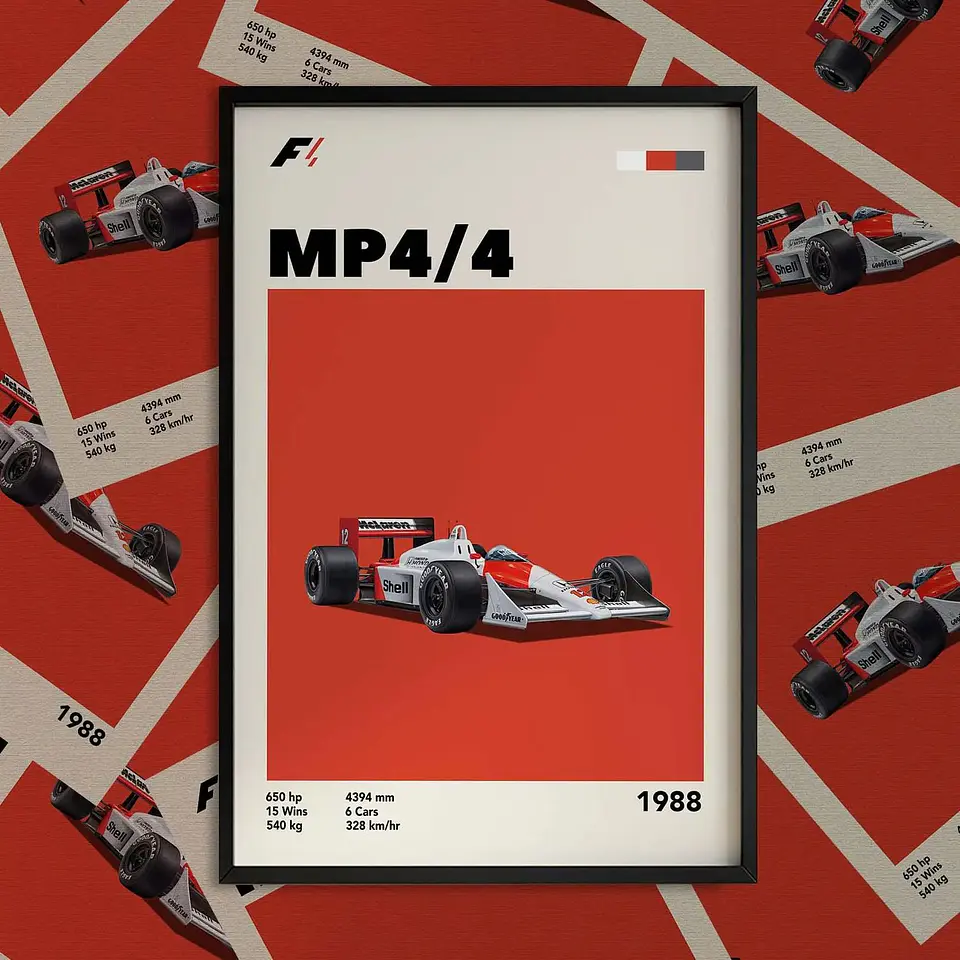 Cuadro Mclaren Mp44 F1  Senna Automovilismo + Marco 1