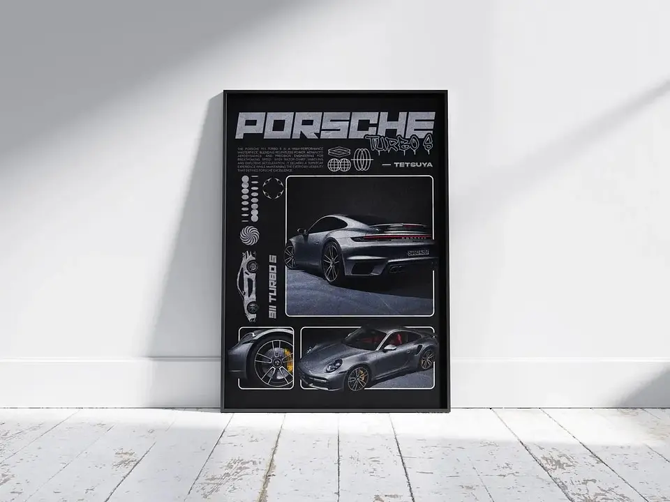 Cuadro Porsche 911 Turbo S - Automovilismo Deportivo + Marco 1