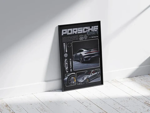 Cuadro Porsche 911 Turbo S - Automovilismo Deportivo + Marco