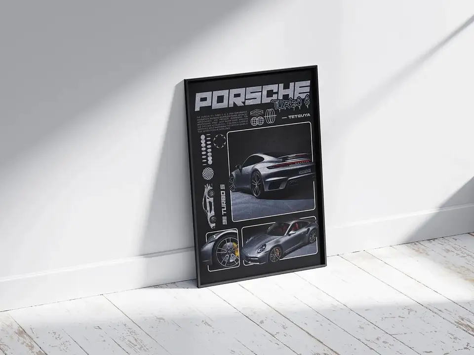 Cuadro Porsche 911 Turbo S - Automovilismo Deportivo + Marco 2