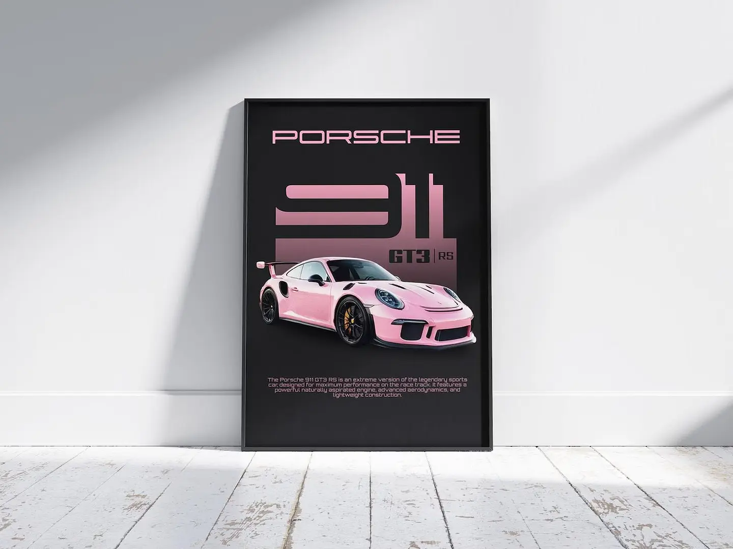 Cuadro Porsche 911 Gt3 Rs Rosa - Automovilismo Deportivo 1