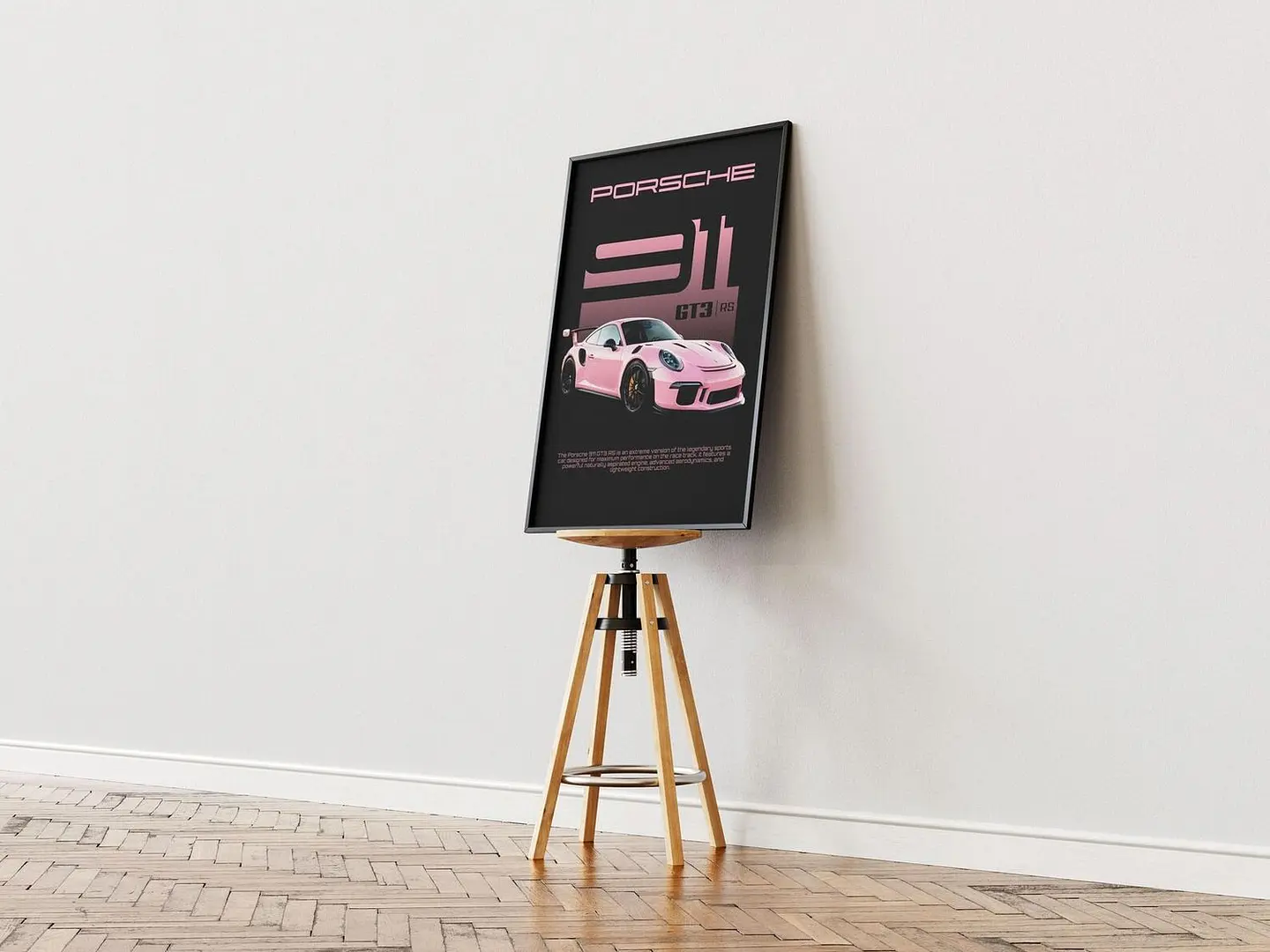 Cuadro Porsche 911 Gt3 Rs Rosa - Automovilismo Deportivo 3