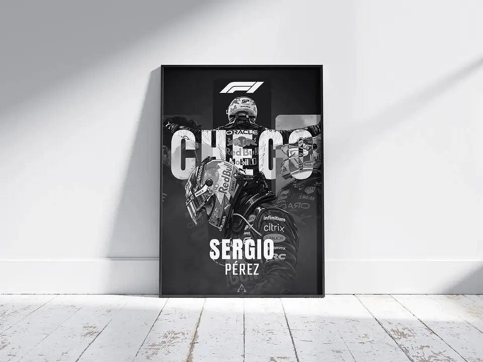 Cuadro Sergio Pérez F1 - Piloto De Fórmula 1 + Marco 3