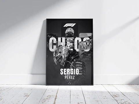 Cuadro Sergio Pérez F1 - Piloto De Fórmula 1 + Marco