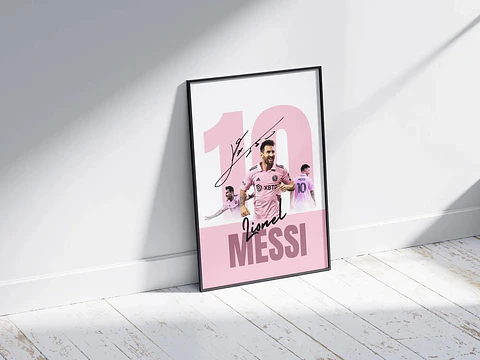 Cuadro Lionel Messi Inter De Miami  Fútbol + Marco