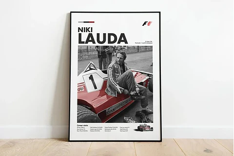 Cuadro Niki Lauda F1  Piloto Histórico + Marco