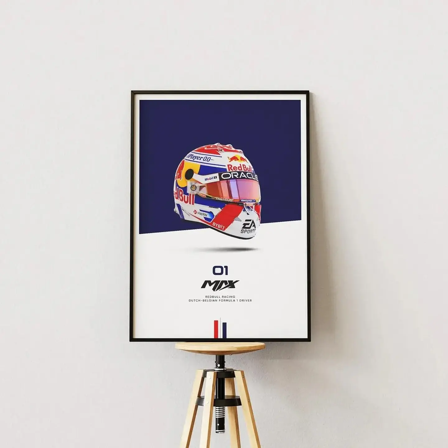Cuadro Casco Piloto Max Verstappen 1 - Red Bull F1 + Marco 3