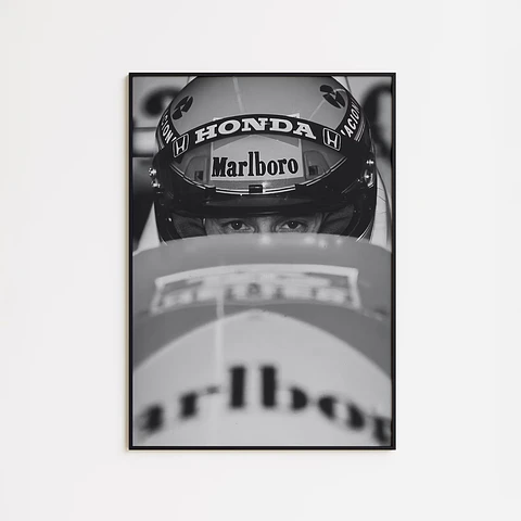 Cuadro Ayrton Senna F1  Primer Plano + Marco