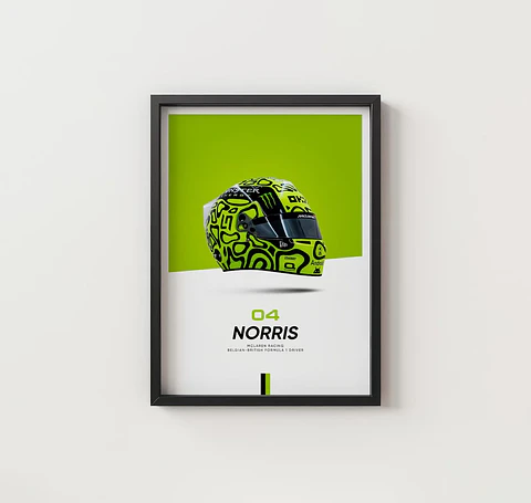 Cuadro McLaren F1 Casco Lando Norris - Piloto de Fórmula 1 + Marco