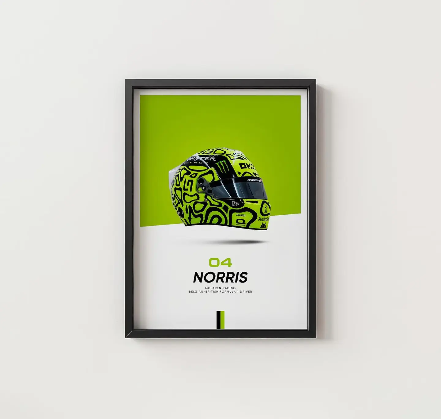 Cuadro McLaren F1 Casco Lando Norris - Piloto de Fórmula 1 + Marco 1