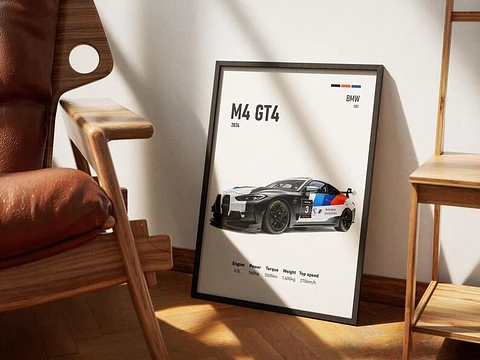 Cuadro BMW M4 GT4  Automovilismo Deportivo + Marco