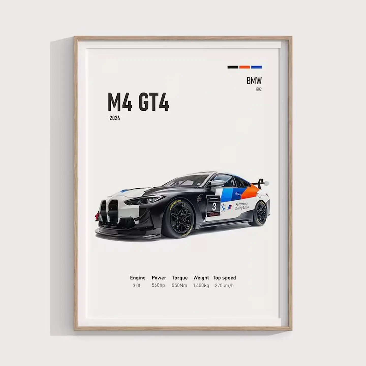 Cuadro BMW M4 GT4  Automovilismo Deportivo + Marco 2